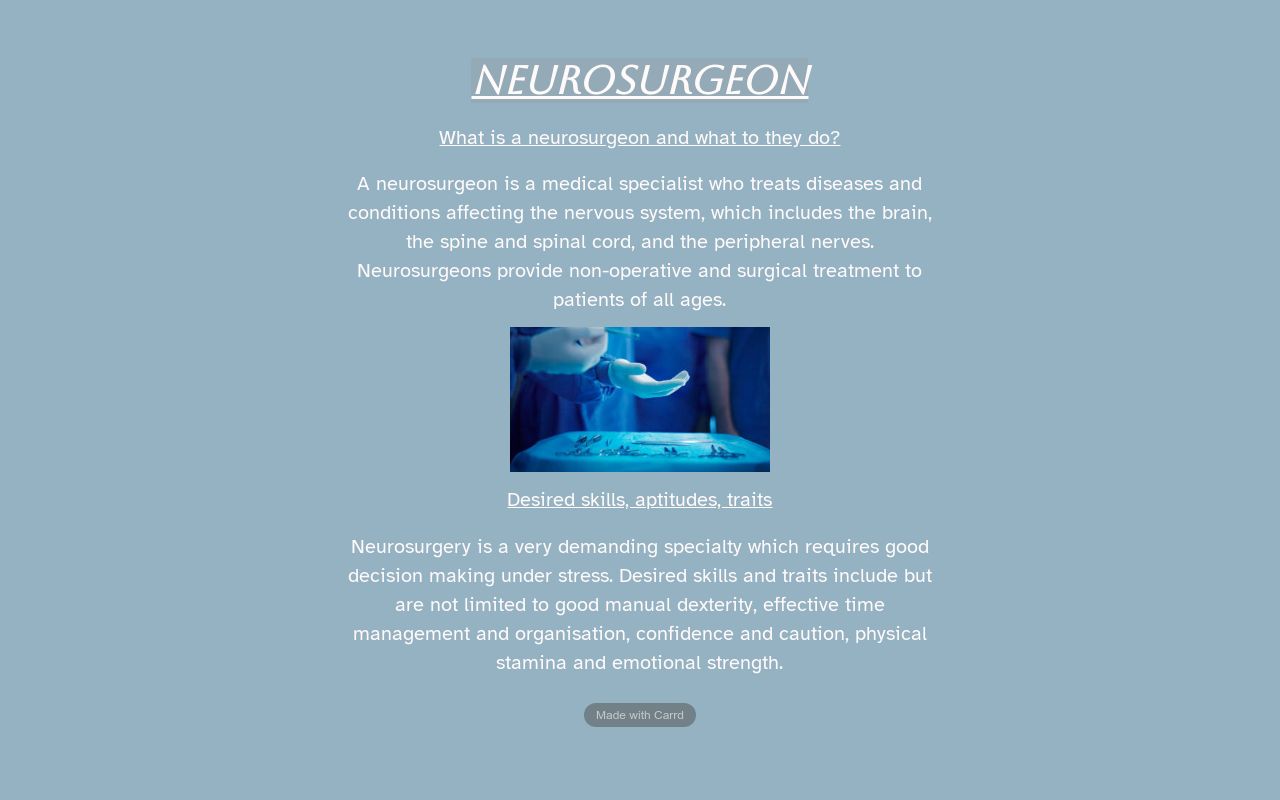 Carrd profile picture for @neurosurgeon